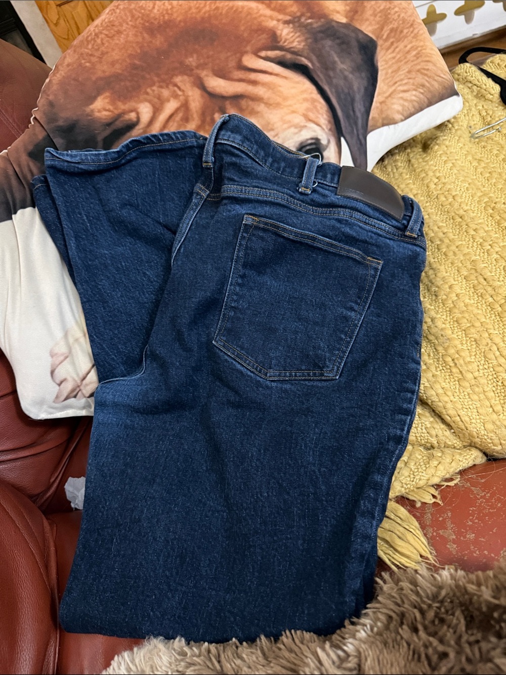 Lands' End Men's Dark Blue Relaxed Jeans
